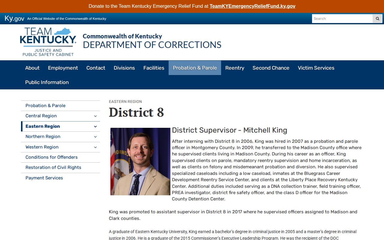 Menifee County projected release District 8 contact