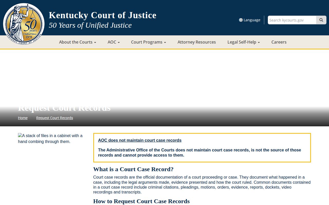 Kentucky court records route for Menifee County 72 hour release verification