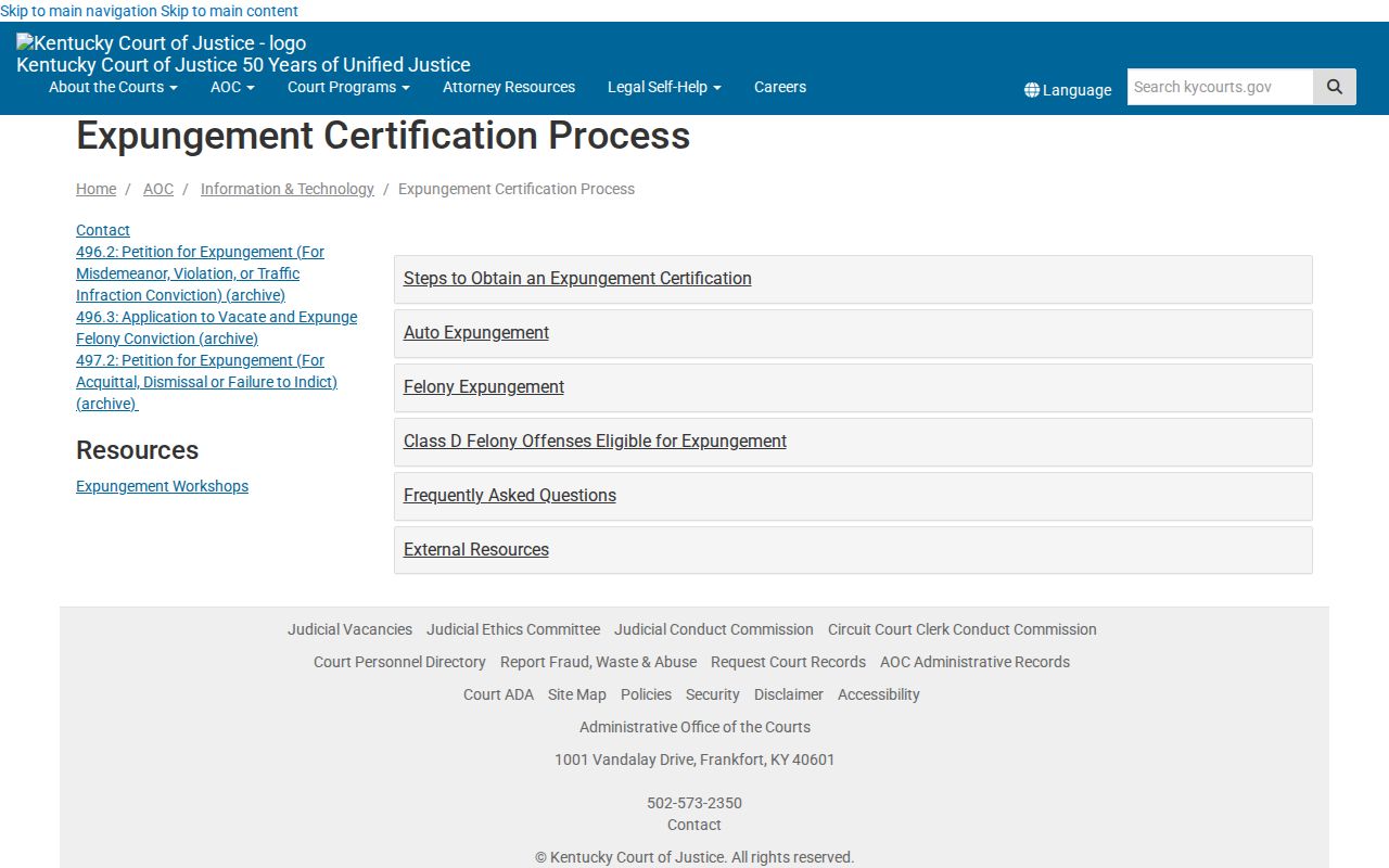 Menifee County release mugshot expungement source